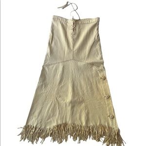 Ralph Lauren Fringe Leather Skirt